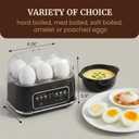 Elite Gourmet Digital Egg Cooker, 6 Egg Capacity, Soft/Medium/Hard Boiled, Onsen Tamago, Poach & Omelet, One-Touch Menu, Audible Alert On/Off, Auto Shut-Off, Black
