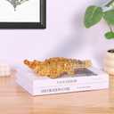 Crocodile Figurine Gold Clear Acrylic Alligator Statue Crystal Finish, Animal Statues Home Decor Alligator Souvenir, for Office Coffee Table TV Cabinet Entrance Luxury High End Christmas Decoration