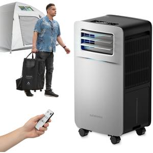 5200 BTU Portable Camping Air Conditioner, 4-in-1 Quiet Small AC Unit with 400W Low Power, Windowless AC for Tent, RV, Truck, Van, Car, Garage, Indoor & Outdoor Use(Silver)