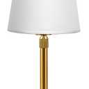 Small Cordless Lamp, Dimmable Rechargeable Table Lamp, 5400mAh Battery Operated, Portable Gold Touch Desk Lamp for Bedside, Kitchen, Counter, White Fabric Shade, E14 2700K Bulb Included