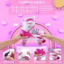Roller Skates for Kids Girls Toddlers Beginners, 4 Size Adjustable Light Up Wheels Roller Skates for Girls Youth, Medium