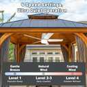 Gazebo Outdoor Ceiling Fan Light 31.5'', 40000mAh Large Portable Ceiling Fan With Remote and Hanging Hook, 4 Wind Speeds, 3000K-6500K Dimmable Canopy Fan Light For Patios, Pop Up Tent, Camping