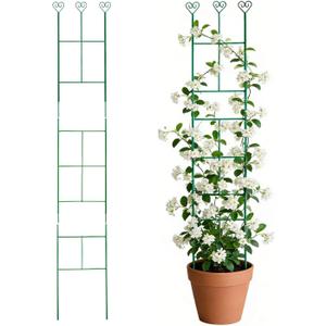 46 inch Plant Trellis for Climbing Plants, Metal Garden Trellis for Potted Houseplants Indoor & Outdoor, Rustproof Plant Support for Ivy Pothos Monstera Hoya Flower Vine, 1Pcs, Green