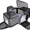 blackCat Carriers & Bags Pet Airline Approved Expandable Foldable Soft Dog Carrier 5 Open Doors Reflective Tapes Travel Bag, (11inw x 18inL)