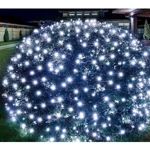 Led Christmas Net Lights White Outdoor Christmas Lights 160LED 5ftx7ft, Waterproof Outdoor Indoor Fairy Mesh Net Light for Xmas Party, Yard, Patio, Trees, Shrubs, Bushes Decorations