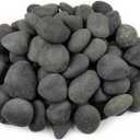 40 lbs Bulk Black River Rocks for Landscaping, 3-4 Inch Mexican Beach Pebbles, Decorative Black Stones for Planters Garden Fish Tank Walkways and Outdoor Decorative Stones