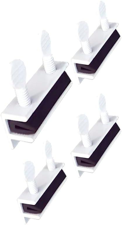 QCAA Sliding Window Security Lock with Vinyl Lining, Child Proof Lock, Aluminum, White, 4 Pack, Made in Taiwan