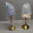 2 Pack Small Gold Bow Table Lamp 12 Inch for Girl's Bedroom Cute Coquette Bow Table Lamp with Fabric Shade Modern Decorative Bedside Light Small Princess Desk Lighting Boho Living Room (Blue)