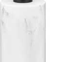 Essentra Home White Marble Soap Dispenser with Black Pump, Refillable Liquid Soap Dispenser for Bathroom & Kitchen. 16 Oz. Capacity.