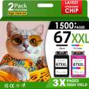 TOKYOINK 67XXL Printer Ink Compatible for HP67 HP 67XL Ink Cartridges Black Color Combo Pack Compatible for HP Ink 67 Fit for DeskJet 2700e 2855e 2827e 2755e 2755 4155e 4255e for Envy 6055e Printer