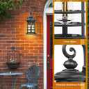 Outdoor Sconce Lights, Outdoor Wall Light Fixtures, Waterproof Exterior Lighting Fixtures with Clear Glass Shade, Outside Wall Lights for House, Garager (13.5inch,Bulb Not Included) (Black3)