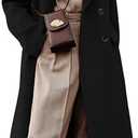 IDEALSANXUN Womens Long Wool Coats Fall Winter Double Breasted Trench Coat Peacoat size S