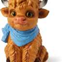 Highland Cow Figurine, Mini Desk Statue Farmhouse Home Decor