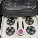 Collapsible Foot Spa Electric Rotary Massage, Foot Bath with Heat, Bubble,Temp Control, and 24 Motorized Shiatsu Massage Balls, Pedicure Foot Spa Tub for Stress Relief (Black)