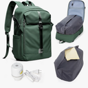 Travel Backpack for Women Men, Separate Compression Bag with Electric Pump, Waterproof Carry-On Laptop Backpack Work Bags Casual Daypack with Anti-theft & Shoe Compartment, Greenn