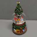 Musical Christmas Snow Globes Lantern with Christmas Tree, Santa Claus and Snowman, Glittering Lights & Snowfall - USB & Battery Powered Holiday Decor Gift for Home, Party, Family