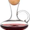 Permium Crystal Wine Decanter with Stopper & Ergonomic Handle, Hand Made-790ml, Ultra Clear Lead-Free Glass & Dishwasher Safe,Durable&Stable.Enhances Wine Aroma&Flavor for your tasting at home.