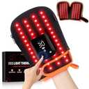 Keneo Red Light Therapy Gloves for Hands, 100LEDs Red & Near-Infrared, Dual Wavelength 660nm & 850nm, 5 Modes, Wireless, Rechargeable 5000mAh Battery, for Hand & Wrist Treatment （Orange）