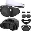 VR Protector Set for PlayStation VR2: Silicone PSVR2 Headset & Face Cushion Cover, Lens Dust Cover & 2 Pack Controller Thumb Grips for PS5 VR Vita Accessories - Sweatproof & Washable