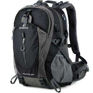 40L Waterproof Lightweight Outdoor Daypack Hiking,Camping,Travel Backpack for Men Women Black