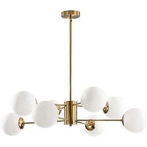 KCO Lighting 8-Light Glass Sputnik Chandelier Light Modern Gold Chandeliers Pendant Light Fixture Vintage Globe Ball Ceiling Flush Mount Light Fixture Kitchen Island