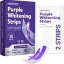 Purple Teeth Whitening Strips, 30 Min Color Correcting Whitening Strips for Teeth, Enamel Safe Tooth Whitener for Sensitive Teeth, Non-Slip Mint Strips for Yellow Stains 28 Strips / 14 Treatments