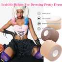 Boob Tape,2 Rolls Breast Tape With 10 Pairs Disposable Nipple Covers,Breast Lift Tape for A-E Cup Blue