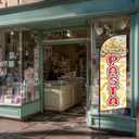 Pasta Food Feather Flag for Business Advertising 6 FT Swooper Flag for Storefronts Retailers Shops Food Trucks Events and Fairs (Flagpole Not Included)