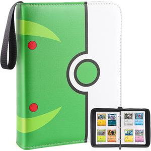 Collectible Trading Card Binder, 400 Pockets Card Holder with 50 Removable Sleeves, Portable Collection Binder Album Book Case Storage, Zipper Card Protective Sleeves for TCG, Sports Card (Nest Cyan)