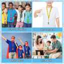 5 Sets Colored Hero ID Badge Holder with Lanyard Detachable Lanyard with Cute ID Card Holder Silky Strap Neck Clip Clasp Hard Name Case for School Kids Boys Students Teens