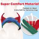 No Escape Dog Harness Medium Sized Dog, Neck Training No Pull Adjustable Lightweight Nylon Dog Harness for Medium Bulldog, Reflective Soft Vest with Traffic Handle, Red/Blue, L