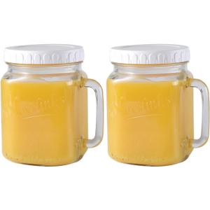 novelinks 74 oz Wide Mouth Glass Jar with Lid,Clear Large Mason Jars (2 Pack)