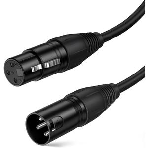 CableCreation XLR Cable, 10FT 3PIN XLR Male to Female Balanced Microphone Cable for Recording Applications,Mixers,Speaker Systems and Other XLR Audio Equipment,Black
