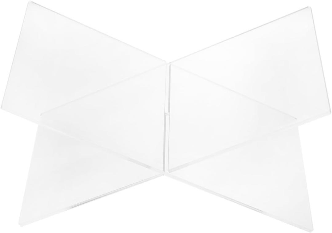 HOMSFOU X-Shaped Transparent Book Stand 11.00 X 6.09 X 6.09 in Desktop