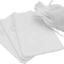50Pcs Burlap Bags with Drawstring, 3.9 x 5.5 inch White Linen Gift Bags Jewelry Pouches Sacks for Christmas, Wedding Favors, Party, DIY Craft