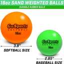 GoSports 3.82 inch Weighted Training Softballs 6 Pack - Hitting & Pitching Training for All Skill Levels - Improve Power and Mechanics
