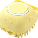 Pack of 2 Dog Brush – Cat Brush – Shampoo Dispensing Scrubber – Soft Silicone Design – Hanging Loop – For All Skin Types – Grooming, Deshedding and Exfoliating, Yellow