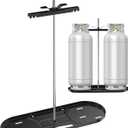 Skyflame Steel RV Dual Propane Tank Mounting Rack for 40 lbs Tanks, Double Gas Tank Cylinder Hitch Frame for RVs, Camping and Trailers