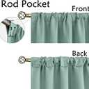 BGment Sage Green Blackout Curtains 63 Inch Length 2 Panels Set for Bedroom - Rod Pocket and Back Tab Solid Thermal Insulated Room Darkening Energy Saving Curtains for Living Room, 38"W x 63"L (Pack of 2), Light Sage Green