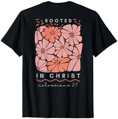 Colossians 2:7 Roots in Christ Scripture Christian Vintage T-Shirt Large 