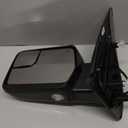Driver Side Tow Mirror Compatible with 2004-2014 Ford F150, Side Mirror with Power Heated Turn Signal Puddle Light Manual Folding, Reflective Strip, Left