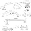 16 Inch L-Shaped Angled Grab Bar for Shower Bathtub, White | with 16" Bathroom Safety Handrail, Stainless Steel Bathtub Toilet Safety Handrail for Wall, Balance Support Bar for Seniors