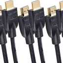 Amazon Basics HDMI Cable, 3-Pack, 10ft, 4K@60Hz, High-Speed 4K HDMI 2.0 Cord (18Gbps), 2160p, 48 bit, Compatible with TV/PS5/Xbox/Roku, Black