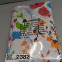 misaya Rectangle Vinyl Tablecloth, Fitted Table Cover, 100% Waterproof, Elastic Edge, Flannel Backing, Plastic Table Cloth Fit Folding Tables for Picnic, Camping, Outdoor (Flowers, 36x60 inch) (Off White)