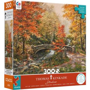 Ceaco - Thomas Kinkade - Fall at Fox Creek Bridge - 300 Oversized Piece Jigsaw Puzzle