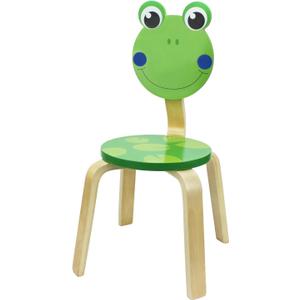 iPlay, iLearn 10 Inch Kids Solid Hard Wood Animal Chair, Stackable Wooden Finished, Preschool, Bedroom, Playroom, Nursery Seat, Frog Furniture Stool for Toddlers, Children, Boys, Girls