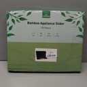 Joy&Grace Appliance Slider for Kitchen Appliances 360° Rolling Sliding Tray for Coffee Maker Countertop, Bamboo Coffee Pot Slider Rolling Tray with Universal Rollers (Black, Large 16"x13")