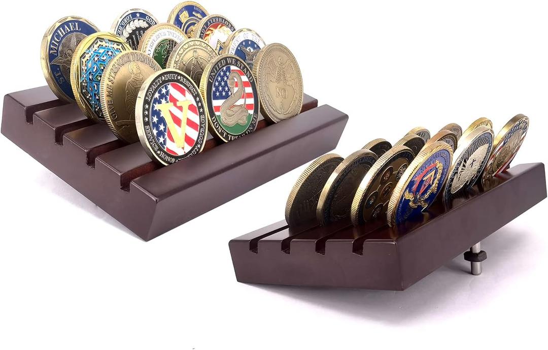 Joygulls Military Collectible Challenge Coin Display Holder Stand Holds 16-18 Coins