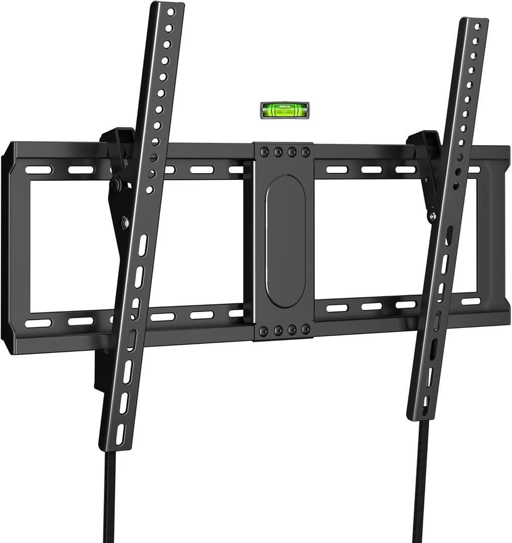 Soporte de pared inclinable para la mayora de televisores planos/curvos de 37 a 82 pulgadas, soporte universal de perfil bajo, se adapta a pernos de 24"/18"/16", VESA mximo de 23.622x15.748