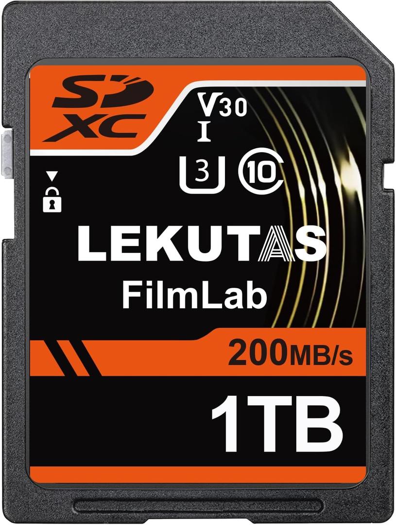 1T(999GB) SDXC UHS-I Memory Card - Up to 200MB/s Read Speed, C10, U3, V30, 4K UHD, Full-HD & 4K Video SD Card for Canon Nikon Sony Fujifilm DSLR, Mirrorless Cameras